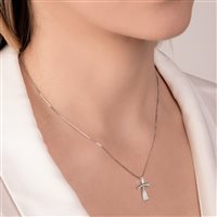 Colgante Mirco Visconti Mujer Girocollo croce in Oro blanco MV2 - MV2